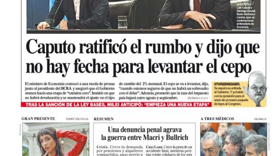 La tapa del Diario PERFIL del sábado 28 de junio de 2024