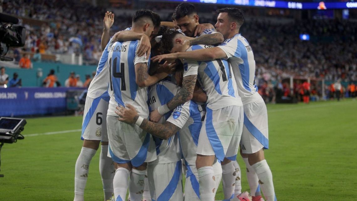Argentina v Peru in the Copa América 2024.