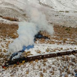 La Trochita en invierno, uno de los grandes atractivos de Esquel.