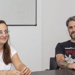 Lorena Picone y Lucas Rodríguez Pirani, especialistas del CONICET en el CEQUINOR encargados del análisis químico de las muestras. 