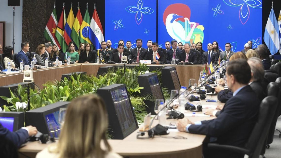 The 64th meeting of presidents from the Mercosur regional trade bloc takes place in Asunción, Paraguay.