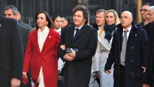 El presidente Javier Milei, la vice presidenta, ministros y comitiva llegan a la catedral para participar del Tedeum