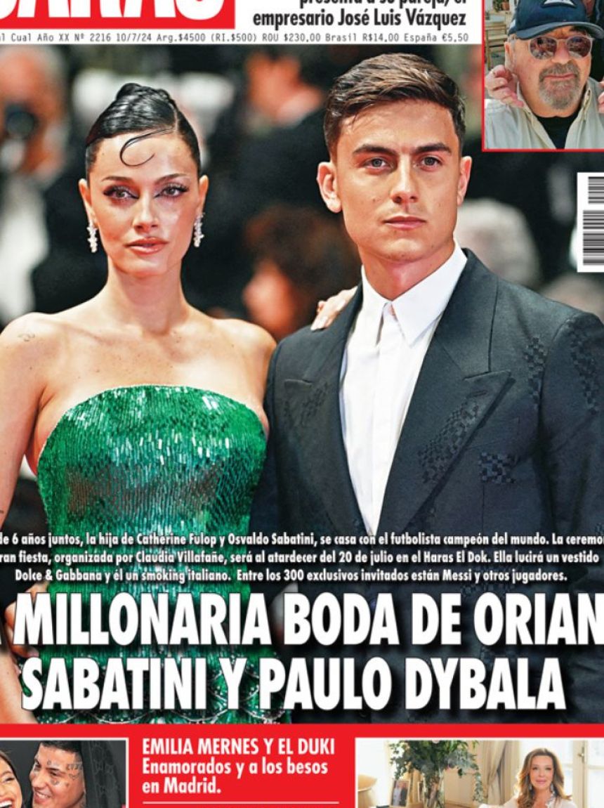 Oriana Sabatini y Paulo Dybala en la tapa de Caras