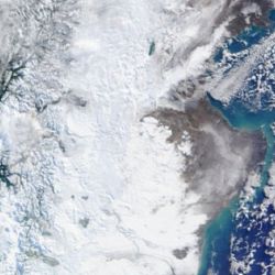 La Patagonia argentina, totalmente cubierta por la nieve.