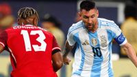 Leo Messi en acción ante Canadá