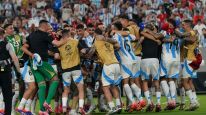 Los festejos de la Selección Argentina tras el triunfo ante Canadá