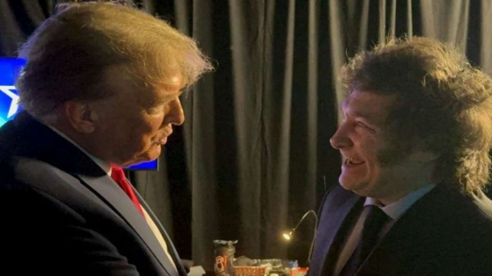 Trump y Milei cuando se encontraron en Estados Unidos en febrero pasado.