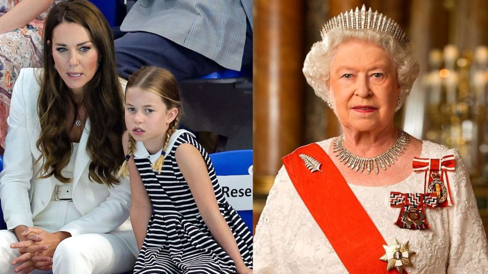 La reina Isabel II y la princesa Charlotte