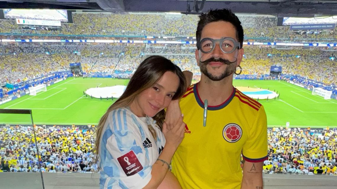 Evaluna Montaner cheered for Argentina whereas Camilo did so for Colombia