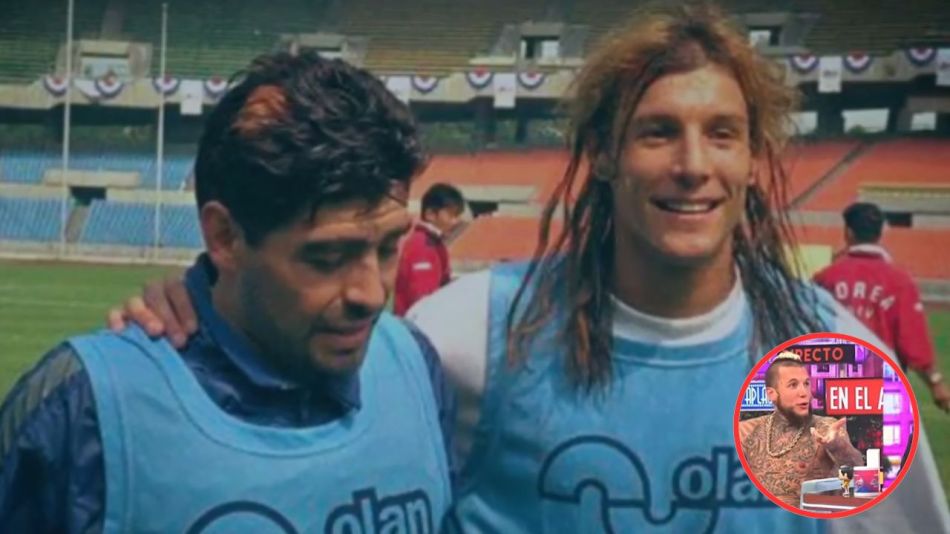 Alex Caniggia, Diego Maradona, y Claudio Paul Caniggia