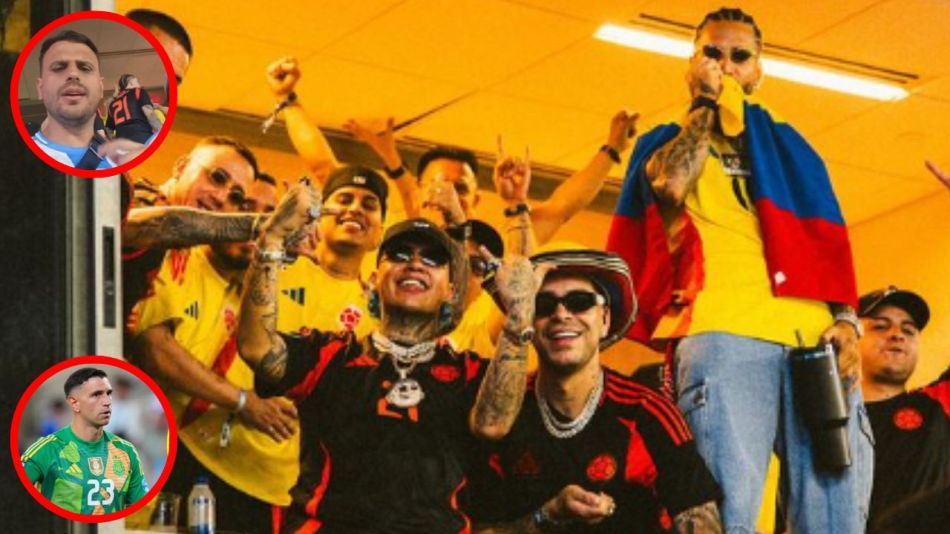 Maluma en el palco VIP en la final de la Copa América 2024