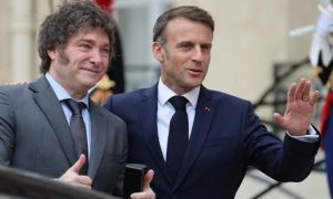 Javier Milei y Emmanuel Macron 20240726
