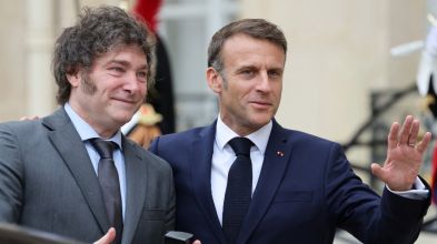 El presidente Emmanuel Macron recibe a su par argentino Javier Milei