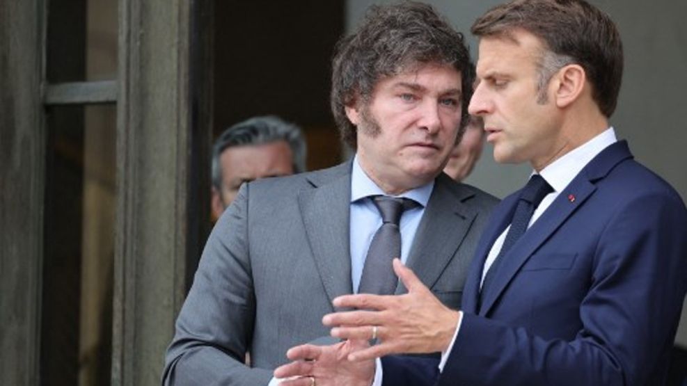 Javier Milei y Emmanuel Macron 20240726