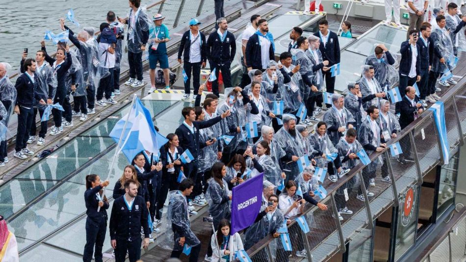 La delegación argentina en la ceremonia de apertura de los Juegos Olímpicos París 2024