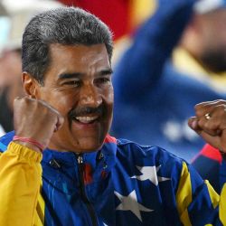 El presidente y candidato presidencial venezolano, Nicolás Maduro, reacciona tras los resultados de las elecciones presidenciales en Caracas. Foto de JUAN BARRETO / AFP | Foto:AFP