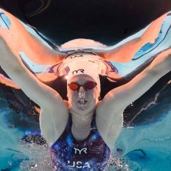 La estadounidense Lilly King compitiendo durante los Juegos Olímpicos de París. Foto de François-Xavier MARIT / AFP | Foto:AFP