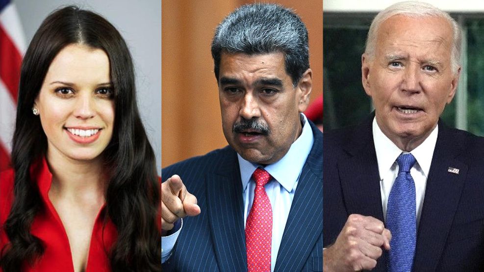 Adrienne Watson y Nicolás Maduro y Joe Biden