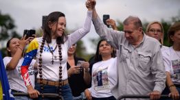 Opposition Candidate Edmundo Gonzalez And Leader Maria Corina Machado Hold Closing Campaign Rally