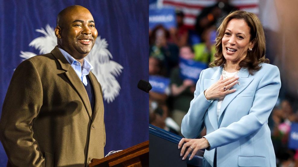 Jaime Harrison y Kamala Harris 