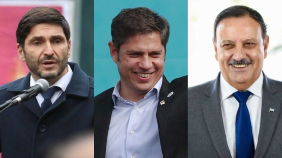 Maximiliano Pullaro, Axel Kicillof y Ricardo Quintela 20240808