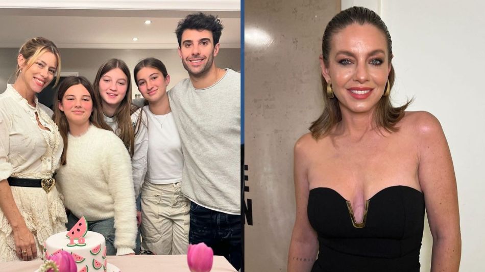 Foto familiar: Nicole Neumann junto a sus hijas y Manu Urcera estuvieron en el cumpleaños de Gege Neumann