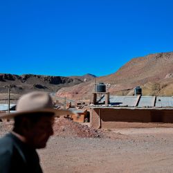 A man walks on a street in Susques, Jujuy Province, Argentina on July 2, 2024.