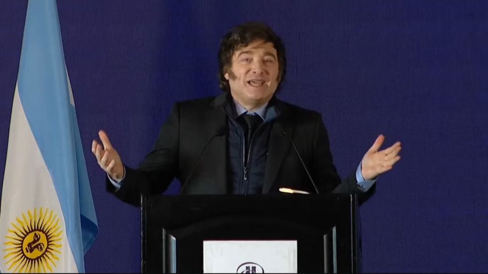 El presidente Javier Milei en el Congreso de Inversiones Inmobiliarias.