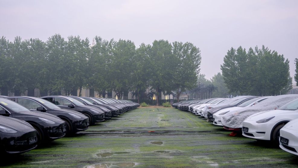 Tesla Showroom in Beijing as Automaker Releases Earnings Results