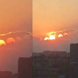 El extraño fenómeno fue captado por las cámaras de los residentes.