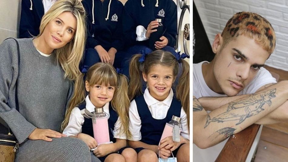 Wanda Nara, sus hijas y Ca7riel 