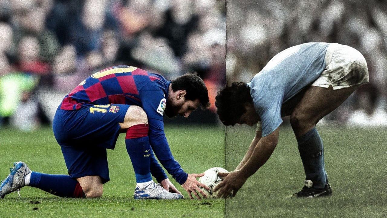 Messi y Maradona | Foto:CEDOC