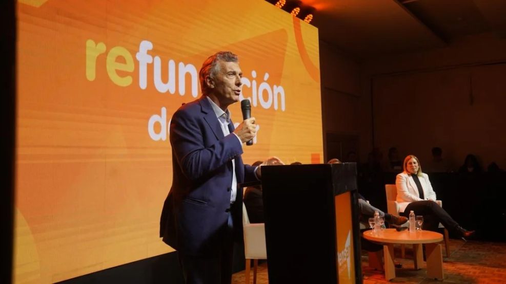 Mauricio Macri, relanzando la Fundación Pensar.