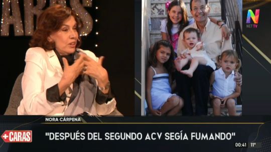 Nora Cárpena en '+CARAS'.