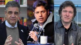 Jorge Macri, Axel Kicillof y Javier Milei 20240903