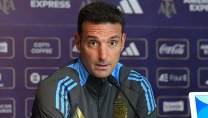 Lionel Scaloni en conferencia de prensa