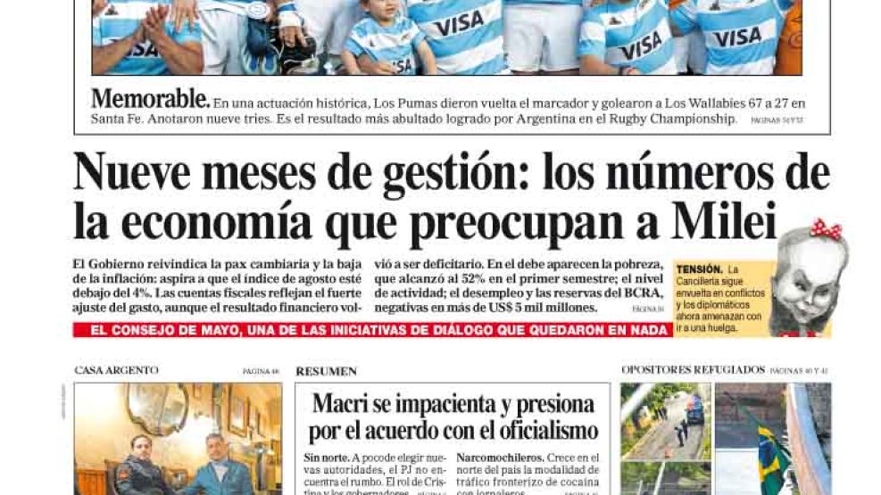 La tapa del Diario PERFIL del domingo 8 de septiembre de 2024