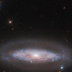 Vista de la flamante galaxia espiral descubierta.