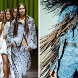 Look Denim con flecos, Kosiuko BAFWEEK