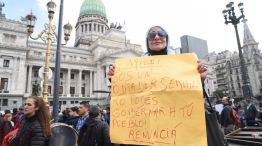 Marcha en favor de la ley jubilatoria en el Congreso