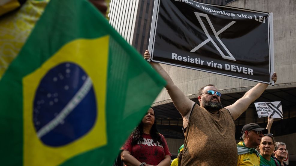 Former President Bolsonaro Holds Rally Against Brazil's X Ban