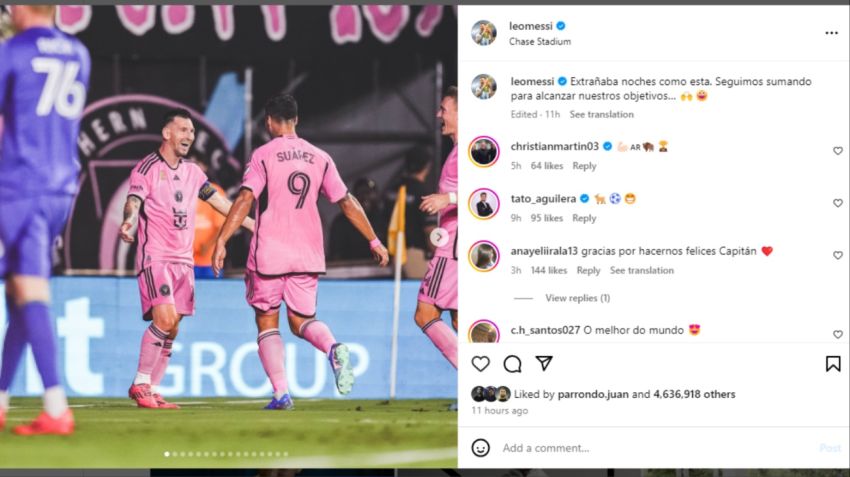 El alentador mensaje de Messi en redes sociales tras la victoria del Inter Miami.