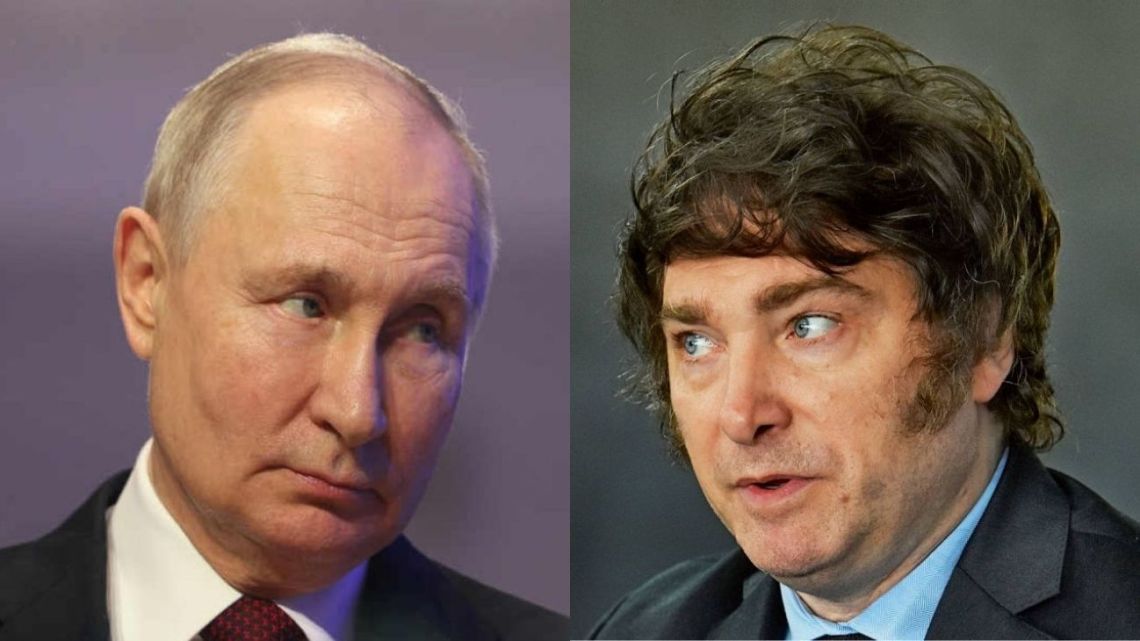 Vladimir Putin and Javier Milei.