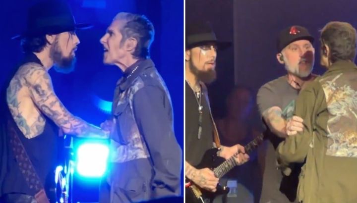 Perry Farrell, líder de Jane's Addiction, golpeó al guitarrista Dave Navarro en pleno escenario: el video