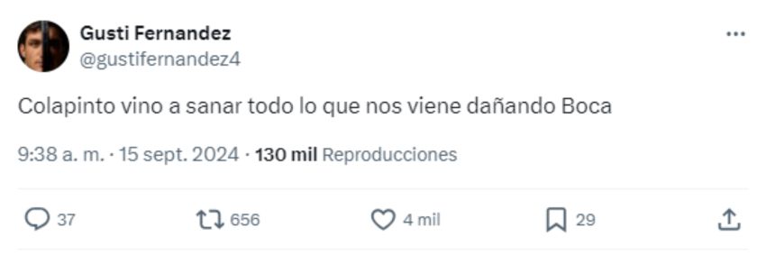 El comentario de Fernández que despertó la polémica en redes sociales.