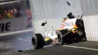 El impacto de Nelson Piquet Jr contra el muro en el GP de Singapur del 2008