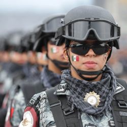 Elementos de la Guardia Nacional participan en el Desfile Cívico Militar por el 214 Aniversario de la Independencia de México, en la Ciudad de México. | Foto:Xinhua/Francisco Cañedo
