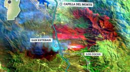 Imagen satelital de los incendios