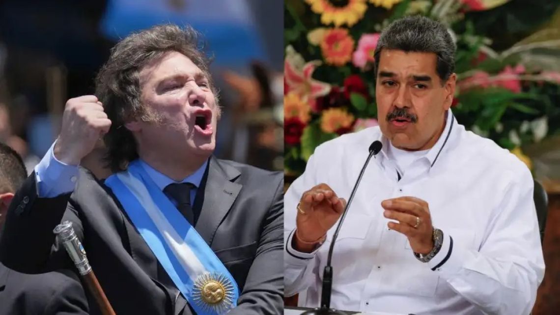 President Javier Milei and Venezuela's leader Nicolás Maduro.