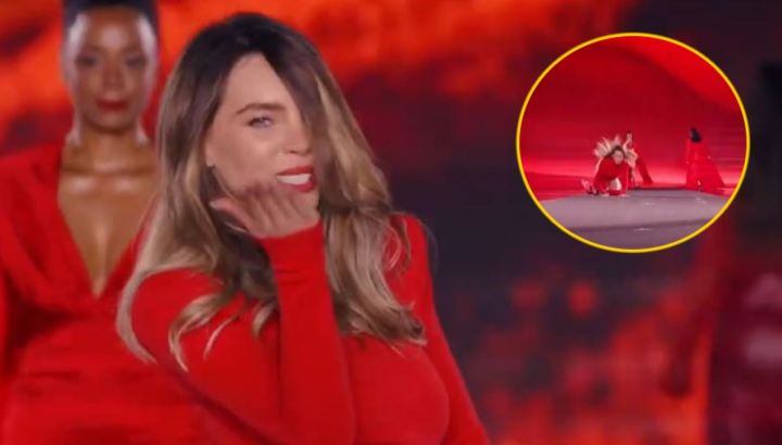 Belinda se cayó en plena pasarela del Paris Fashion Week, Anitta la socorrió y el video se hizo viral